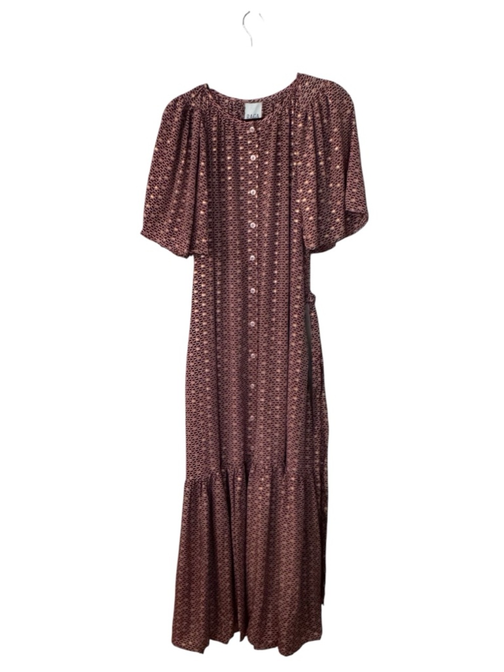 Raga Women’s Giana Belted Maxi Dress in Pink Short Flutter Sleeve Sz XL NWT
